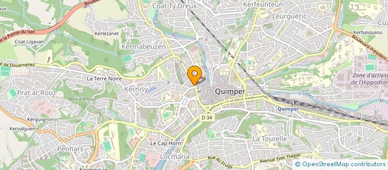 localisation de l'entreprise LE VESTIAIRE à QUIMPER