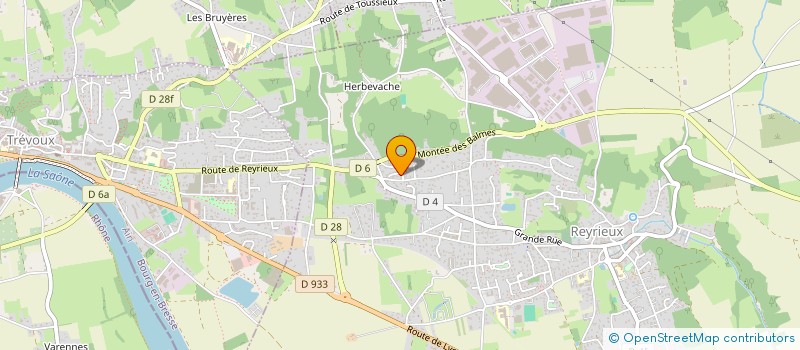 localisation de l'entreprise LE VIEUX CHENE à REYRIEUX