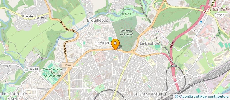 localisation de l'entreprise LE VIGENAL DL à LIMOGES