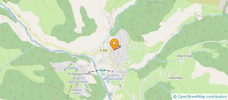 localisation de l'entreprise LE VILLAGE DES ENFANTS DE LA FOUX D'ALLOS à ALLOS