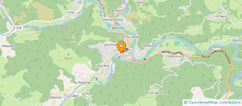 localisation de l'entreprise LE VILLAGE DES MUSICIENS  SAINT-MARTIN-DE-VALAMAS