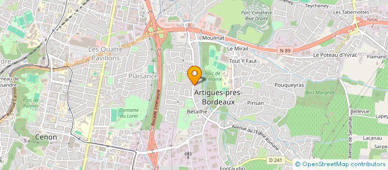 localisation de l'entreprise LE VILLAGE ENTREPRISES VILLENAVE à ARTIGUES-PRES-BORDEAUX