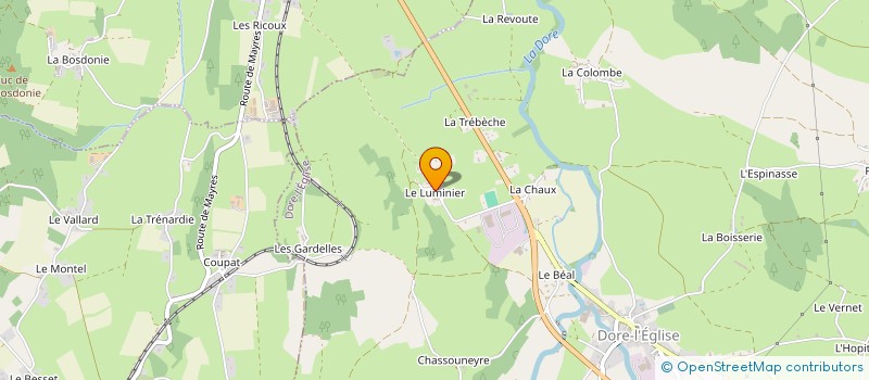 localisation de l'entreprise LE VIN A L'HEURE  DORE-L'EGLISE