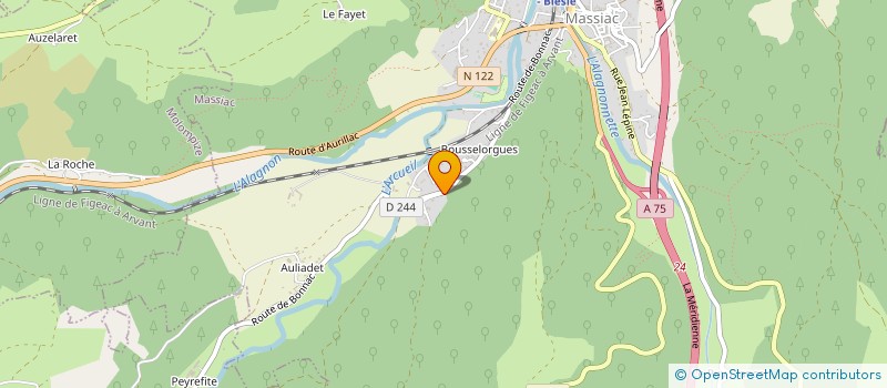 localisation de l'entreprise LE VOLANT DE L'ALAGNON à MASSIAC