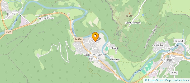 localisation de l'entreprise LE YOGA DE LA VALLEE DE LA BIENNE  VAUX-LES-SAINT-CLAUDE