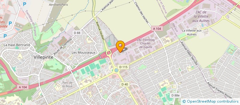 localisation de l'entreprise LEADER NEGOCE à VILLEPINTE