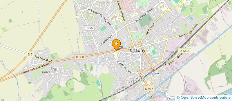 localisation de l'entreprise LEBEAU à CHAUNY
