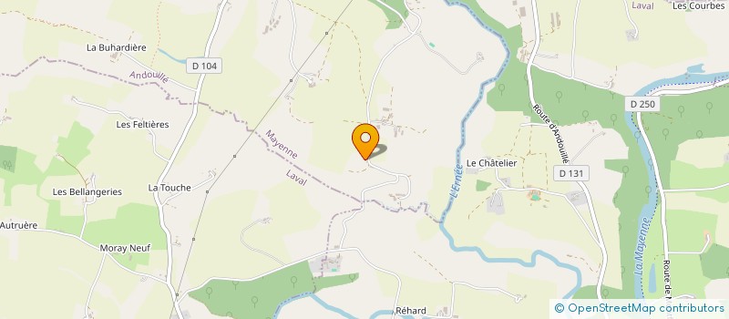 localisation de l'entreprise LEBLANC TRAVAUX BOIS à ANDOUILLE
