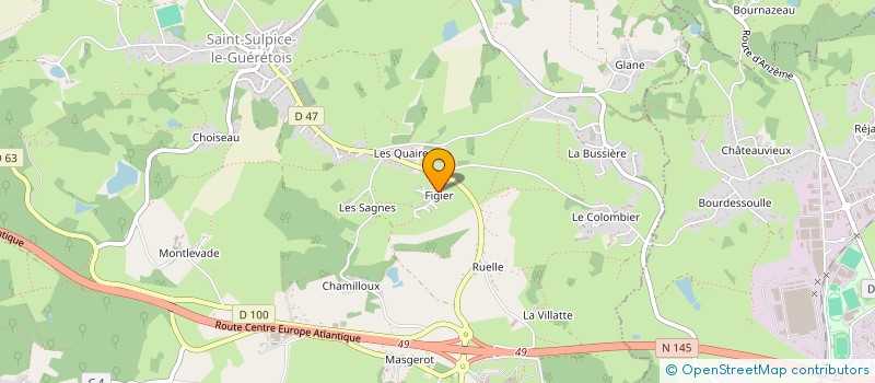 localisation de l'entreprise LECHAYO à SAINT-SULPICE-LE-GUERETOIS