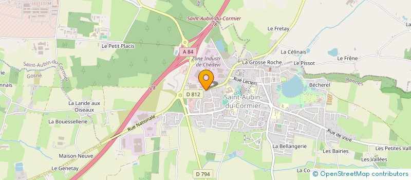 localisation de l'entreprise LECLERC  SAINT-AUBIN-DU-CORMIER