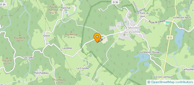 localisation de l'entreprise LECLERC TRAVAUX FORESTIERS à LE MONTEIL AU VICOMTE
