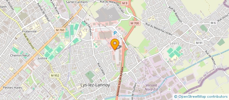 localisation de l'entreprise LEERS CUISINES à LYS-LEZ-LANNOY