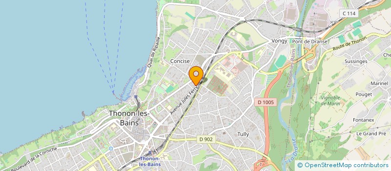 localisation de l'entreprise LEMAN PNEUS à THONON-LES-BAINS