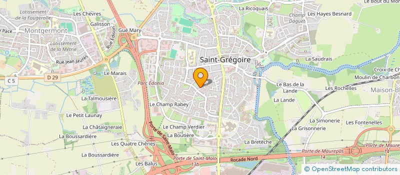 localisation de l'entreprise LEON DE LA MERIAIS  SAINT-GREGOIRE