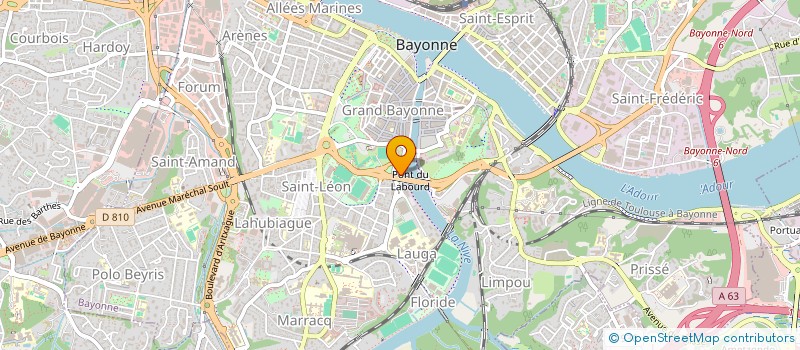 localisation de l'entreprise LEONS CLUB LES PARTENAIRES DE L'AVIRON BAYONNAIS RUGBY PRO à BAYONNE