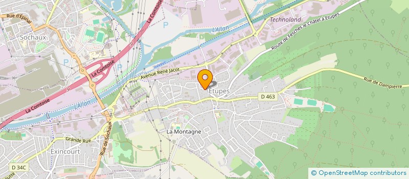 localisation de l'entreprise LES 2 A  ETUPES