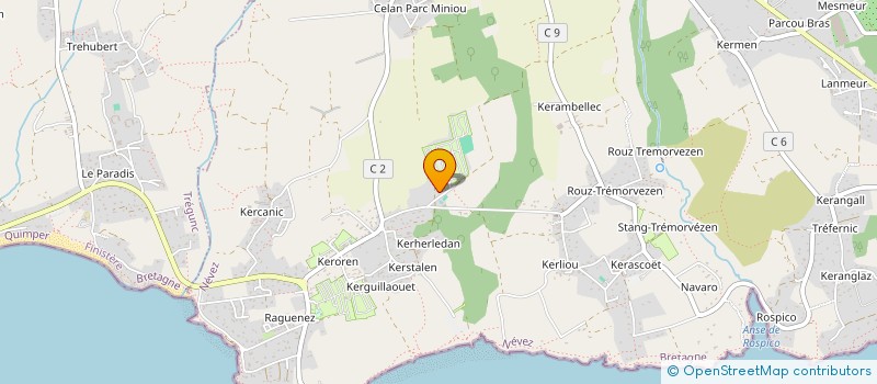 localisation de l'entreprise LES 2 FONTAINES  NEVEZ