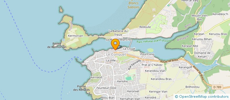 localisation de l'entreprise LES 2 MERS  LE CONQUET