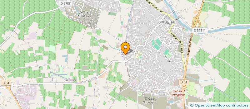 localisation de l'entreprise LES 2 OLIVIERS  SERIGNAN