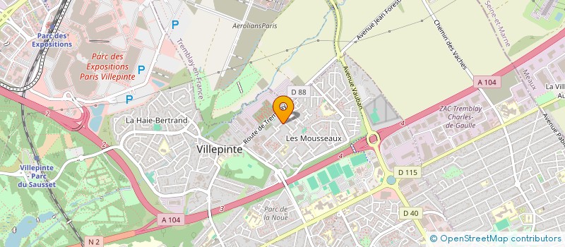 localisation de l'entreprise LES 2 P à VILLEPINTE