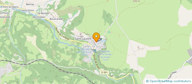 localisation de l'entreprise LES 2J  SALLES-LA-SOURCE