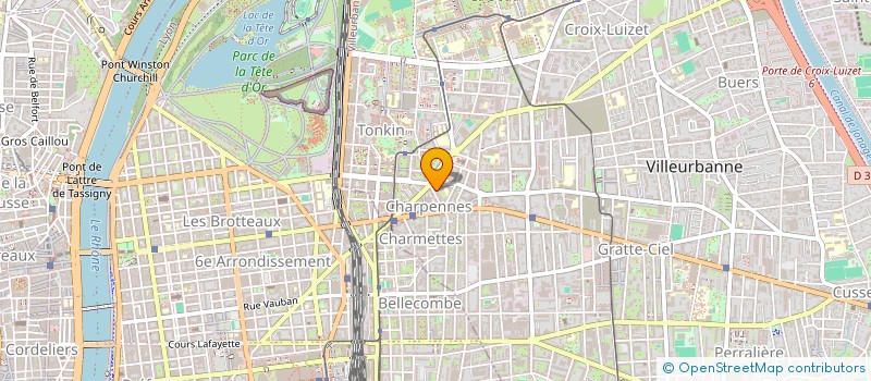 localisation de l'entreprise LES 2M DES CHARMETTES  VILLEURBANNE