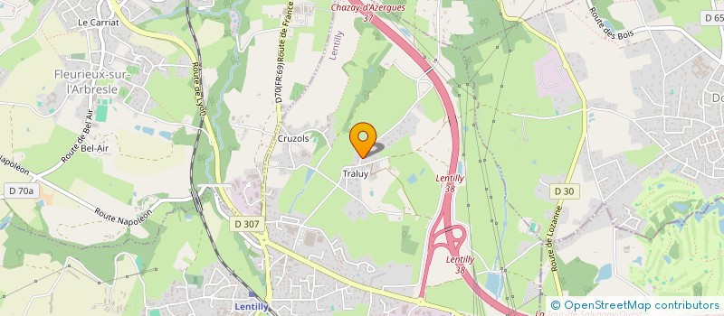 localisation de l'entreprise LES 3 FUSAINS  LENTILLY