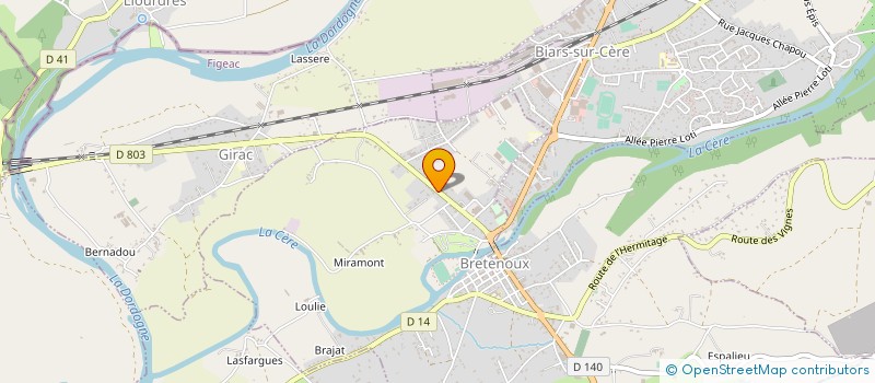 localisation de l'entreprise LES 3 G D  BRETENOUX