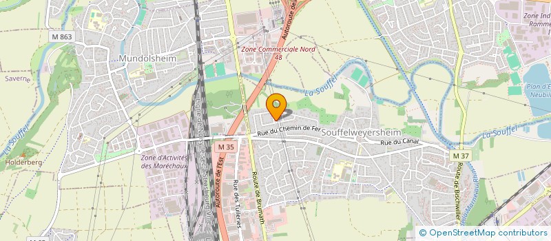 localisation de l'entreprise LES 3 ROIS  SOUFFELWEYERSHEIM
