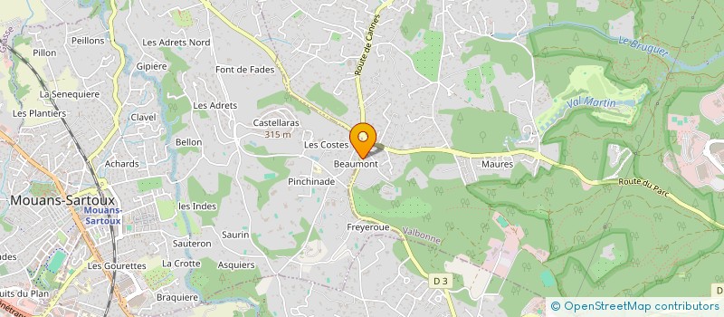 localisation de l'entreprise LES 3 TILLEULS  VALBONNE