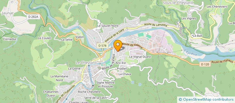 localisation de l'entreprise LES 3 VOUTES  LE CHEYLARD