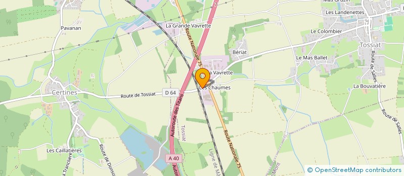 localisation de l'entreprise LES 4 CHEMINS à TOSSIAT