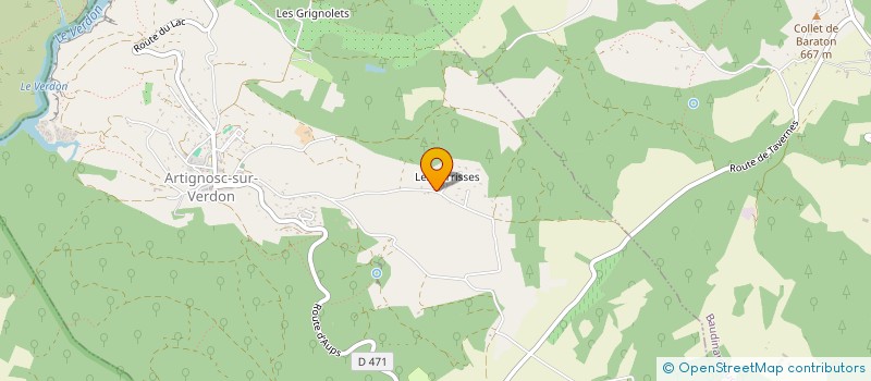 localisation de l'entreprise LES 4 VENTS  ARTIGNOSC-SUR-VERDON