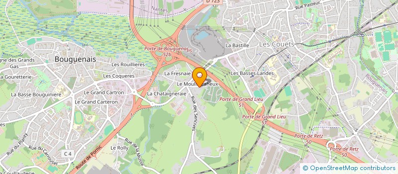 localisation de l'entreprise LES 5 A à BOUGUENAIS