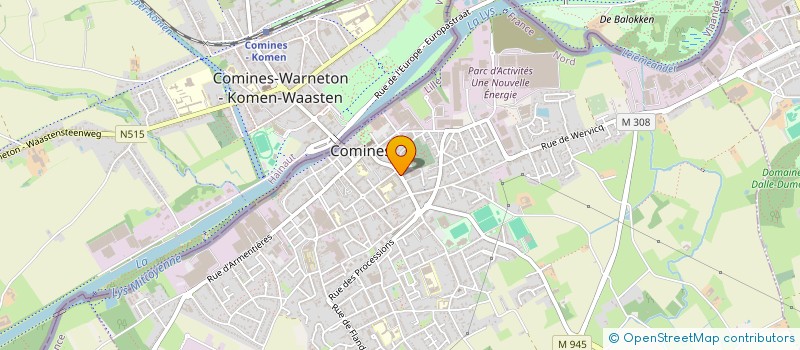 localisation de l'entreprise LES ACANTHES  COMINES