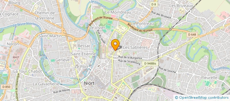 localisation de l'entreprise LES ACCROS DU BADMINTON NIORTAIS  NIORT