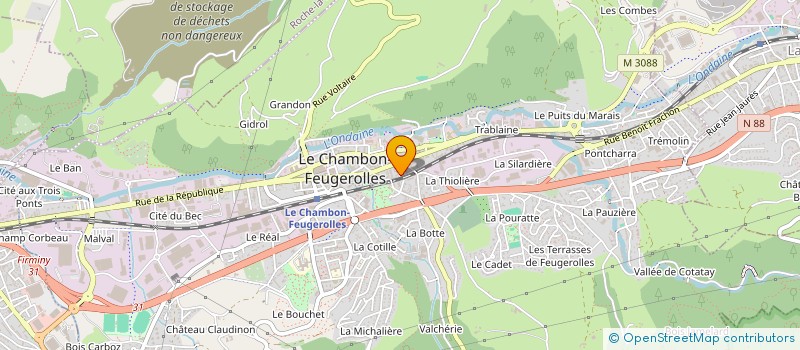 localisation de l'entreprise LES ACHS  LE CHAMBON-FEUGEROLLES