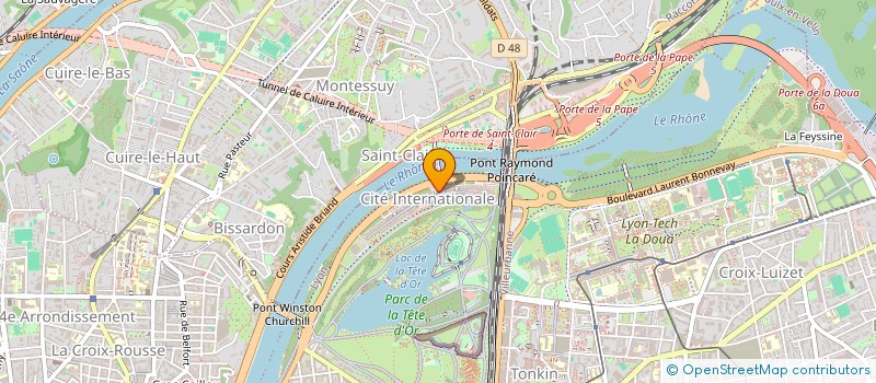 localisation de l'entreprise LES ACTEURS DE LA CITE INTERNATIONALE  LYON