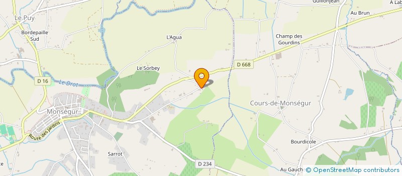 localisation de l'entreprise LES AIDANTS DU SUD GIRONDE à MONSEGUR