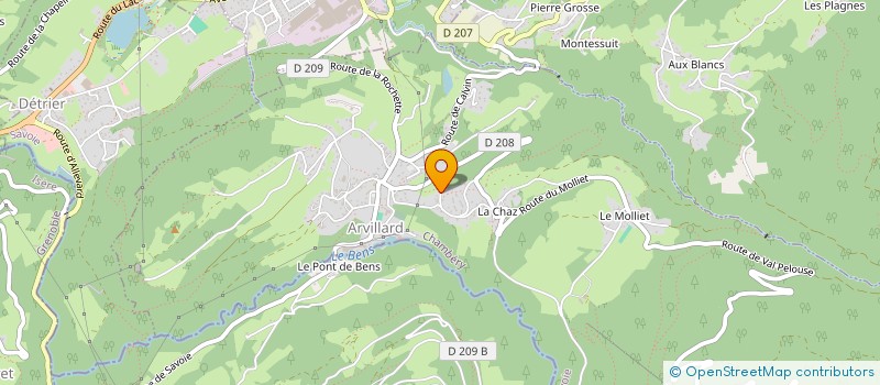 localisation de l'entreprise LES AIGUILLES DU BREDA  ARVILLARD