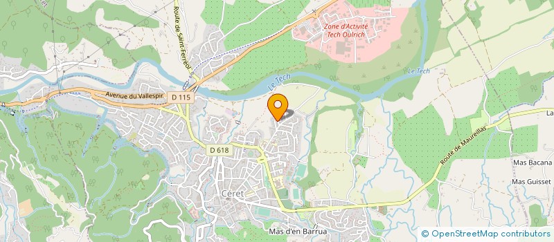 localisation de l'entreprise LES AILES DU VALLESPIR / ECOLE DE CLUB ROUSSILLON  CERET