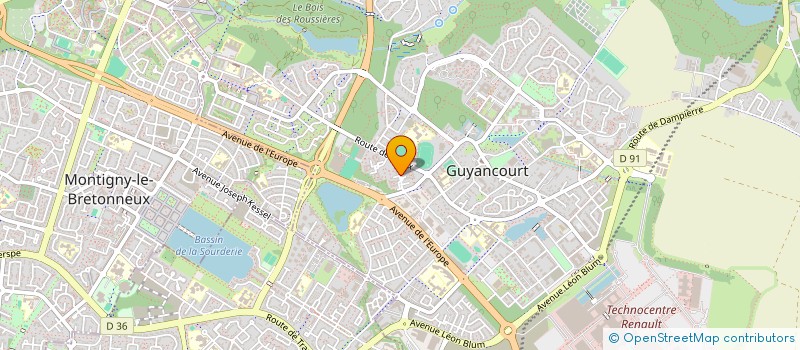 localisation de l'entreprise LES AILES SAINT-QUENTINOISES  GUYANCOURT