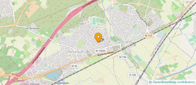 localisation de l'entreprise LES ALIZEES à BAILLARGUES