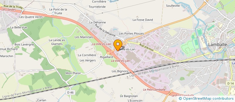 localisation de l'entreprise LES ALIZES  LAMBALLE-ARMOR