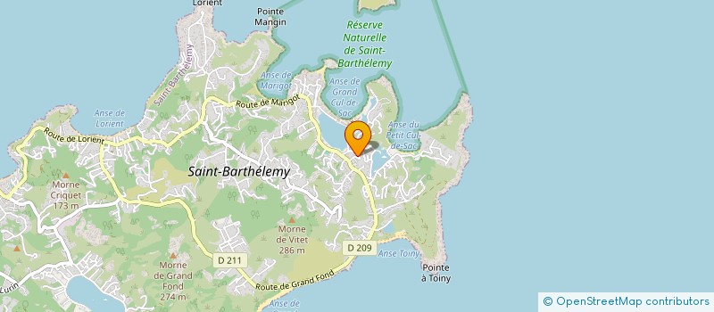 localisation de l'entreprise LES ALIZES 97133 à SAINT BARTHELEMY