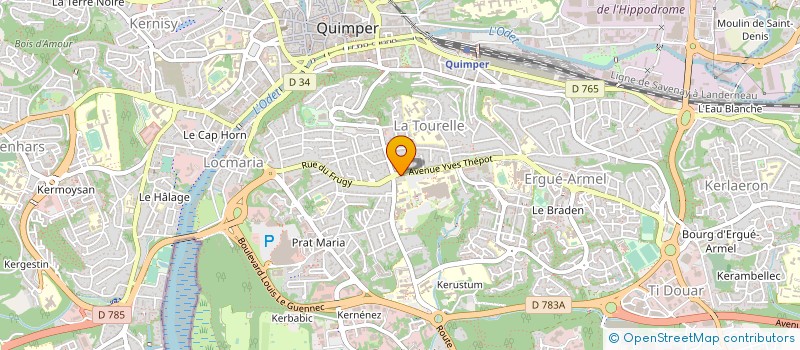 localisation de l'entreprise LES ALOUETTES à QUIMPER