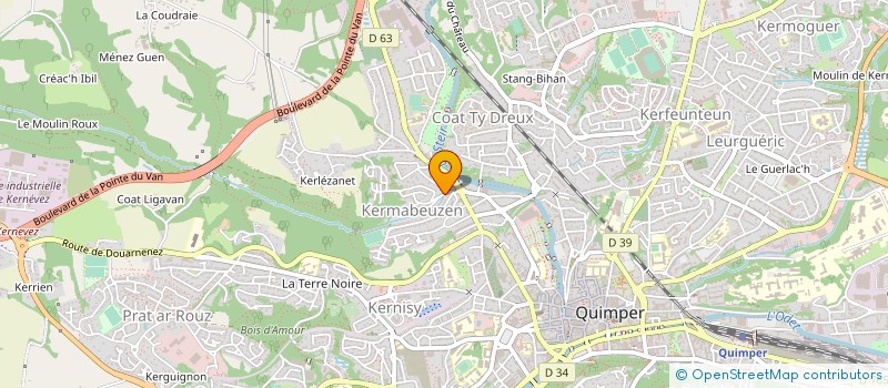 localisation de l'entreprise LES ALUS DE CORNOUAILLE à QUIMPER