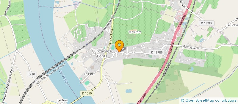 localisation de l'entreprise LES AMBULANCES CUBZACAISES  CUBZAC-LES-PONTS