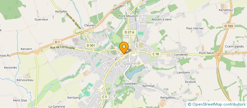 localisation de l'entreprise LES AMBULANCES DE GOURIN à GOURIN