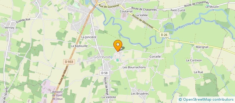 localisation de l'entreprise LES AMETHYSTES DE L'AIN à GORREVOD